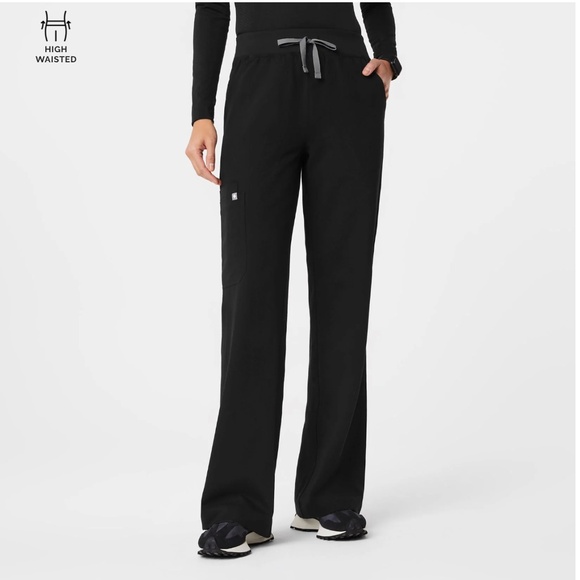 NWOT - FIGS High Waisted Isabel Wide Leg Scrub Pants - Black - Never Worn! - Picture 2 of 8